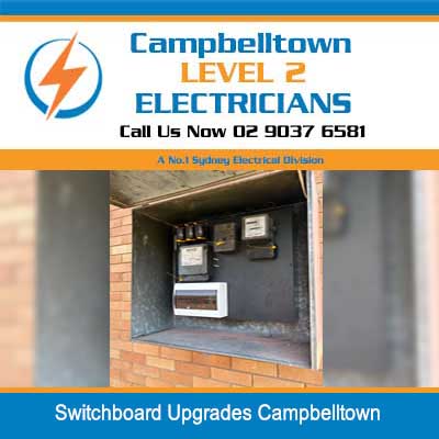 Electrical meter box and switchboard upgrades in brick wall cavity in Campbelltown